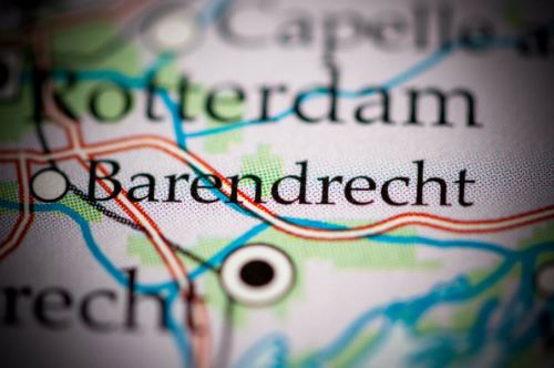Foto van Barendrecht op een landkaart